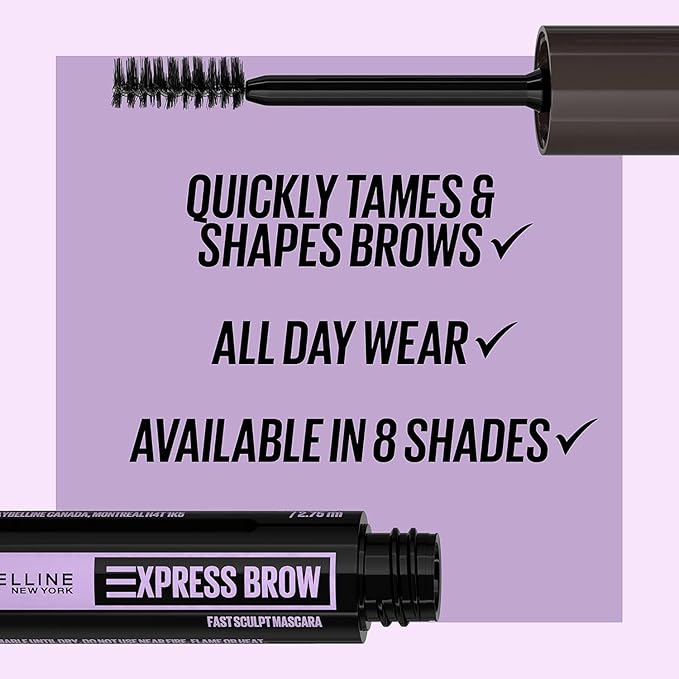 Maybelline Brow Ultra Slim Defining Brow Pencil + Brow Fast Sculpt Brow Gel Makeup Bundle, Includes 1 Soft Brown Eyebrow Pencil and 1 Clear Eyebrow Gel