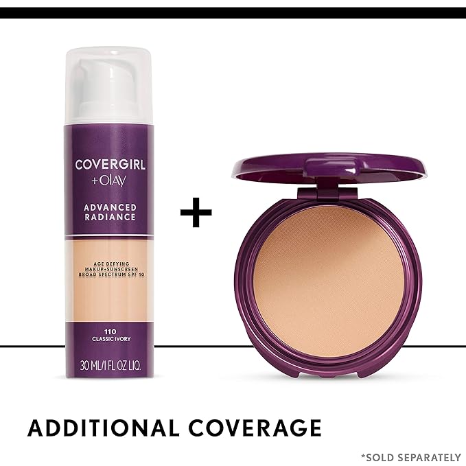 COVERGIRL Advanced Radiance Age Defying Foundation Makeup Natural Ivory, 1 oz (packaging may vary)