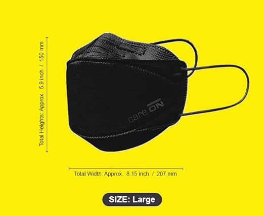 [20 Pack] [LARGE] Authentic KOREa Certified 4-Layers Face Safety Premium KF94 Mask [BLACK] for Adult & High Teens [Made in KOREA]