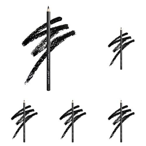 wet n wild Color Icon Kohl Eyeliner Pencil - Rich Hyper-Pigmented Color, Smooth Creamy Application, Long-Wearing Matte Finish Versatility, Cruelty-Free - Baby's Got Black (Pack of 5)