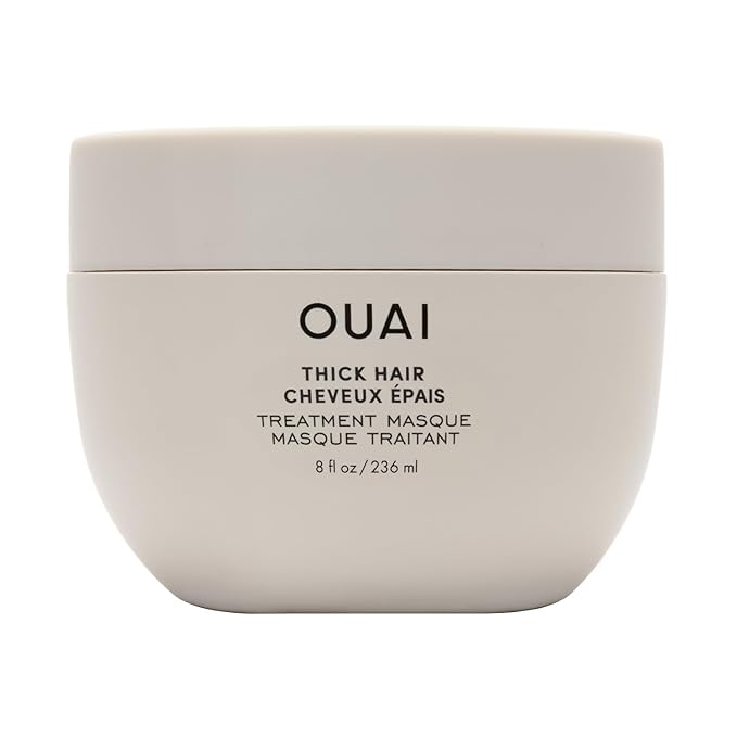 OUAI シックヘアーマスク - アーモンドオイル、オリーブオイル、加水分解ケラチン配合でダメージヘアを補修するディープコンディショニングヘアマスク - フタル酸エステル・パラベンフリー (236ml)