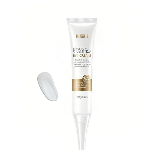 Dark Circles & Puffiness Eye Cream - Snail Mucin & Red Ginseng Formula for Under Eye Bags, Fine Lines, Intense Moisturizing & Brightening Korean Eye Treatment, 30g