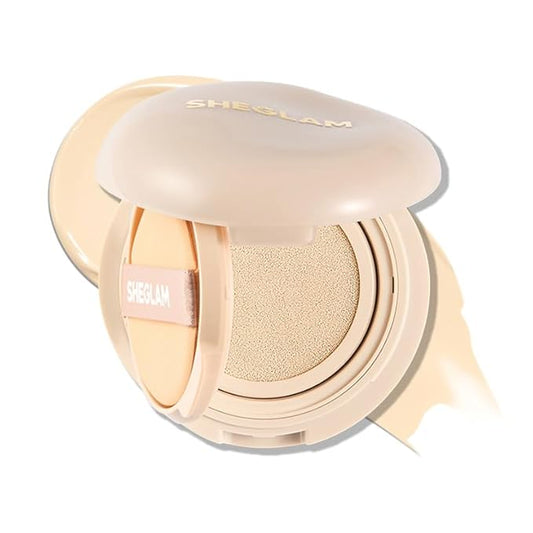 SHEGLAM Lock & Go Long-Lasting Cushion Foundation Soft Matte Weightless Waterproof for Flawless Base Makeup-Linen