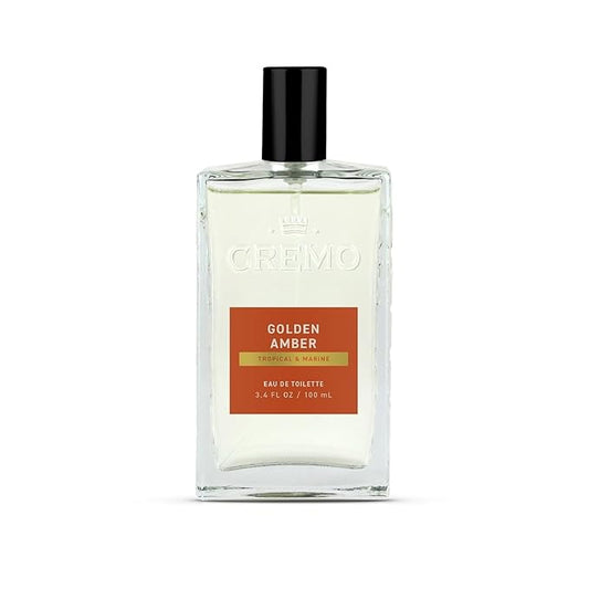 Cremo Cologne For Men - Golden Amber Mens Cologne Spray, A Combination of Red Currant, Pineapple, Ambergris and Moss, Multi-Layered Signature Men's Fragrances, 3.4 Fl Oz