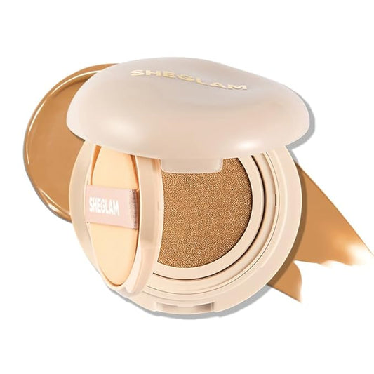 SHEGLAM Lock & Go Long-Lasting Cushion Foundation Soft Matte Weightless Waterproof for Flawless Base Makeup-Golden