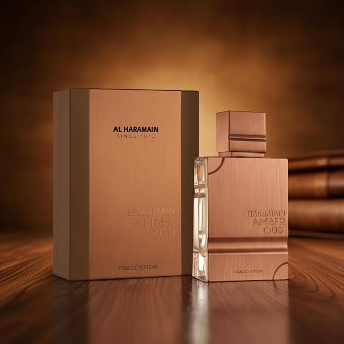 Al Haramain Amber Oud Tobacco Edition for Unisex - Arabian Perfume for Women & Men - Long Lasting Fragrance with Notes of Tobacco Leaf, Cinnamon, Vanilla, Dried Fruit - Arabic Cologne - 2 oz EDP Spray