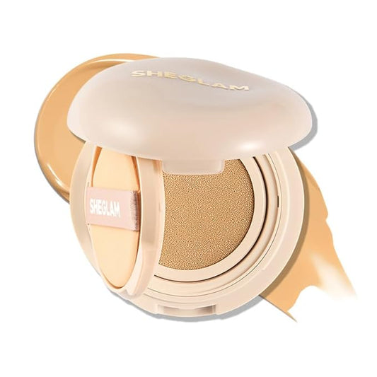 SHEGLAM Lock & Go Long-Lasting Cushion Foundation Soft Matte Weightless Waterproof for Flawless Base Makeup-Acorn