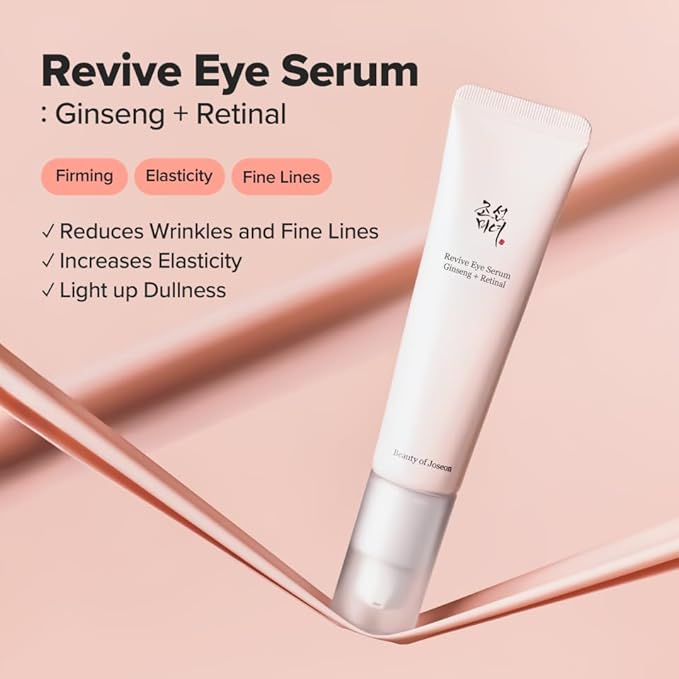 Beauty of Joseon Revive Eye Serum with Retinal Niacinamide (30ml, 1.01 fl.oz.) with Revive Ginseng Eye Patch (60 Sheets / 30 Pairs), Korean Skincare