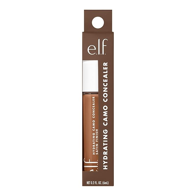 e.l.f. ハイドレーティング キャンモ コンシーラー、シミやクマをカバー、フルカバーでサテンのような仕上がり、ヴィーガン＆クルエルティフリー、リッチチョコレート