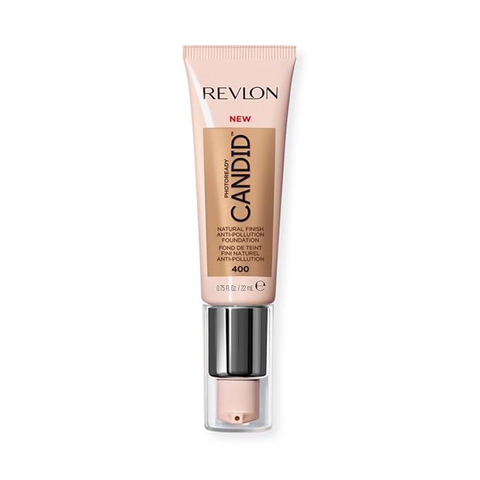 Revlon PhotoReady Candid Natural Finish Foundation, with Anti-Pollution, Antioxidant, Anti-Blue Light Ingredients, 400 Macadamia, 0.75 fl. oz.