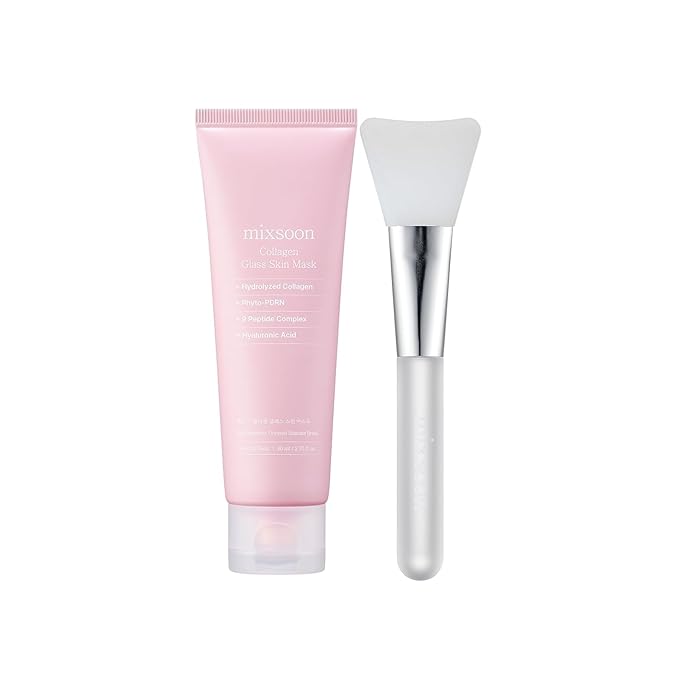 mixsoon Collagen Glass Skin Mask - Hydrating and Firming Collagen Wrapping Peel Off Mask, Low Molecular Face Mask, Radiant Smooth Finish for Glowing Skin 80ml / 2.71 fl.oz. Korean Glass Skin Care