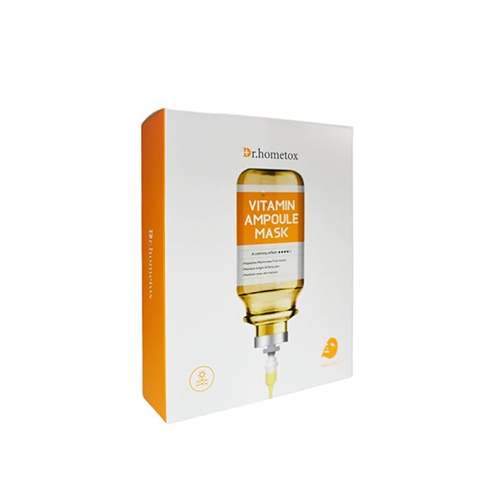 Generic DR. HOMETOX Vitamin Ampoule Sheet Mask 10-Pack | Glow enhancing Vitamin Face Masks | Korean Skincare Mask Pack