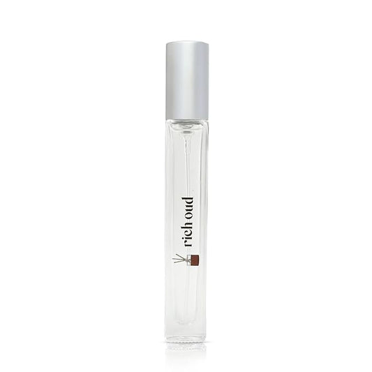 Just Juice Rich Oud - Oud Perfume for Women and Men - Bergamot, Saffron, Amber Perfume - Rich, Woody Mini Travel Size Fragrance - 0.3 oz