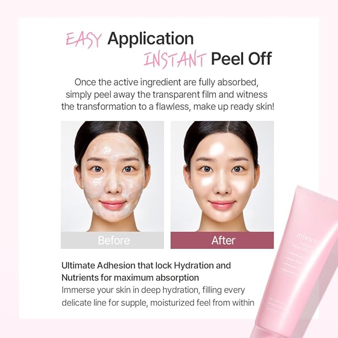 mixsoon Collagen Glass Skin Mask - Hydrating and Firming Collagen Wrapping Peel Off Mask, Low Molecular Face Mask, Radiant Smooth Finish for Glowing Skin 80ml / 2.71 fl.oz. Korean Glass Skin Care