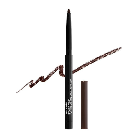 wet n wild Mega Last Breakup Proof Waterproof Retractable Gel Eyeliner - Ultra Pigmented 16-Hour Long Wear, Smudge Proof Satin Finish Formula, Cruelty-Free & Vegan - Dark Brown