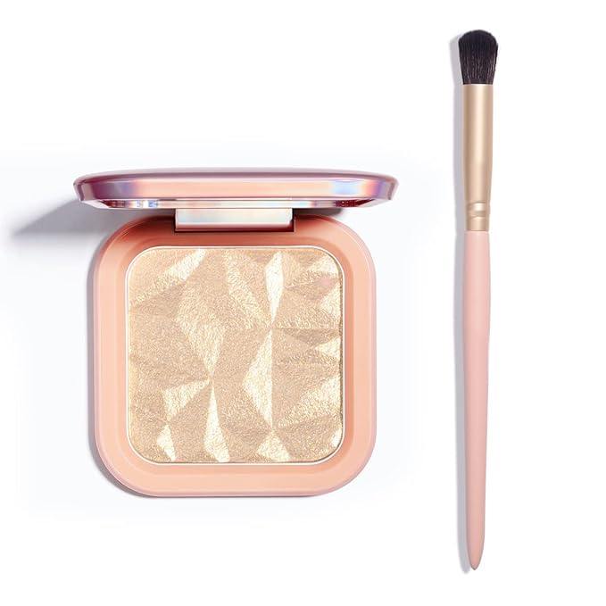 ELESSY Highlighter Makeup Palette Face Highlighter Palette Long Lasting Face illuminator Makeup Palette Shimmer Highlighter Powder Suit All Skin Tones-TWILIGHT GLOW