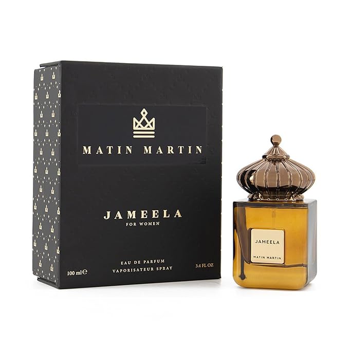 Matin Martin Jameela - 女性用高級アラビア香水 - バニラ、ベルガモット、ジャスミン、シダーの香調を持つフローラルフレグランス - アラビアの長持ちする香り - オードパルファム - トラベルサイズ - 3.4オンス EDPスプレー