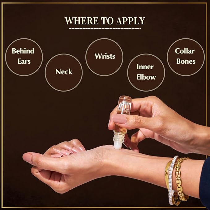 Dukhni Mixed Attar Oil Set | 6 Rollerball perfumes x 6ml | Best Arabic Perfumes for Men & Women | Pure Oudh Musk & Jasmine Arabic Oils | Non-Alcoholic & Vegan | Great for Everyday Office Wear