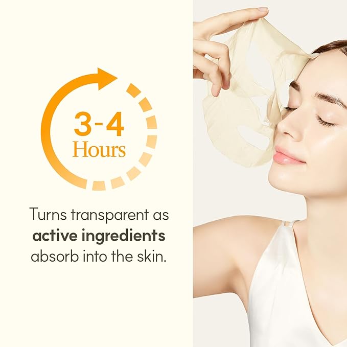 THE FACE SHOP ビタトーニング ヴィーガンコラーゲン フェイスマスク 韓国ガラス肌に必須 ハイドロゲルマスク 保湿 & 肌の弾力性 肌トーンのむらを改善 4枚入り