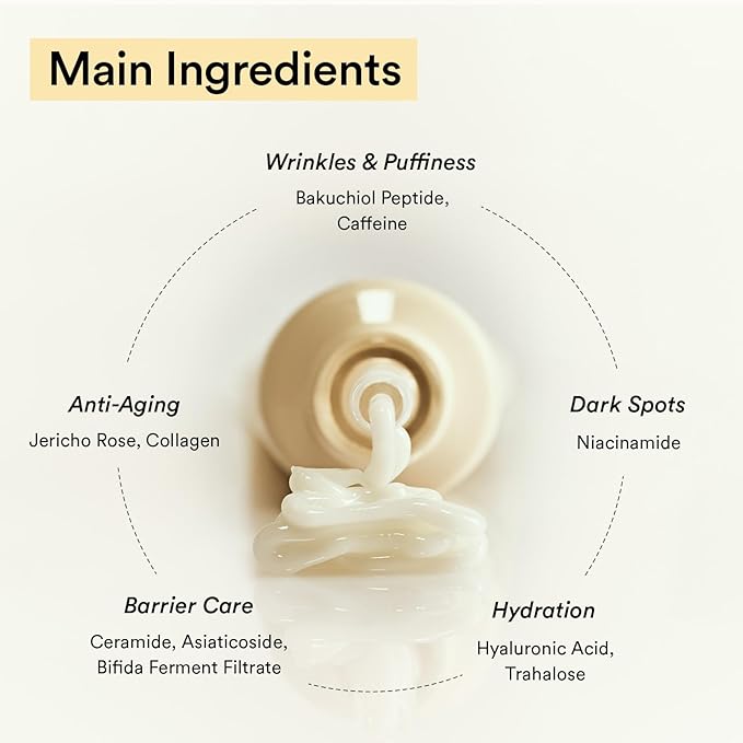 Abib Collagen Eye Cream Jericho Rose Tube for Dark Circles and Puffiness, Under Eye Fine Lines