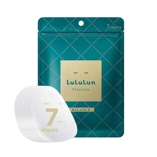 Lululun 7EA Anti Aging Face Mask for Women & Men, Hydrating Face Masks Skincare with Collagen, Hexapeptide-8& Ceramides, Japanese Face Mask Sheet for Skincare, PRECIOUS GREEN FOR-ALL