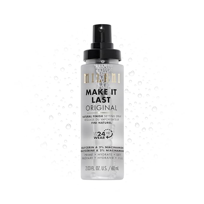 Milani Make It Last セッティングスプレー＋プライマー – オリジナル ナチュラルフィニッシュ、24時間持続 ロングラスティング メイクアップシーラー＆フィニッシングスプレー、クルエルティフリー ヴィーガンフェイスミスト、2.03液量オンス