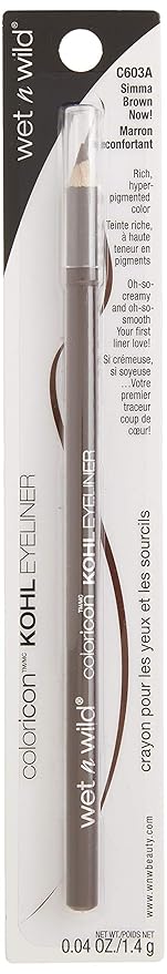 wet n wild カラーアイコン コールアイライナーペンシル、濃厚高発色、なめらかクリーミーな使い心地、長時間続くマット仕上げ、多用途、クルエルティフリー - Simma Brown Now! （パッケージ入り）
