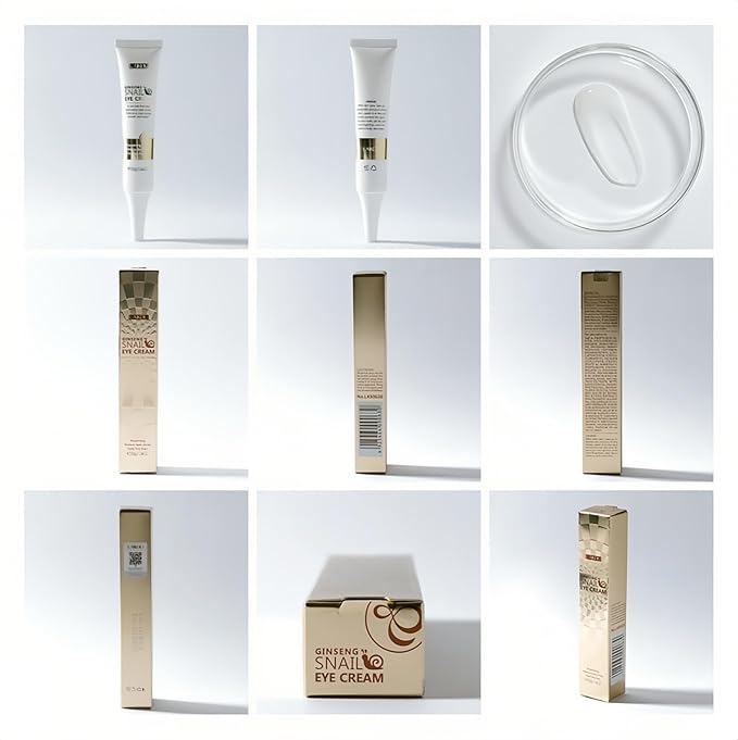 Dark Circles & Puffiness Eye Cream - Snail Mucin & Red Ginseng Formula for Under Eye Bags, Fine Lines, Intense Moisturizing & Brightening Korean Eye Treatment, 30g