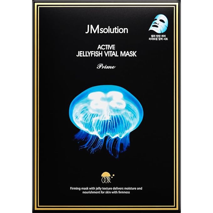 JMsolution アクティブジェリーフィッシュウォーターフルマスク | クラゲエキス、コラーゲン、ヒアルロン酸配合で深層保湿＆ハリ | エッセンス33ml | 韓国製シートマスク | 10枚入り