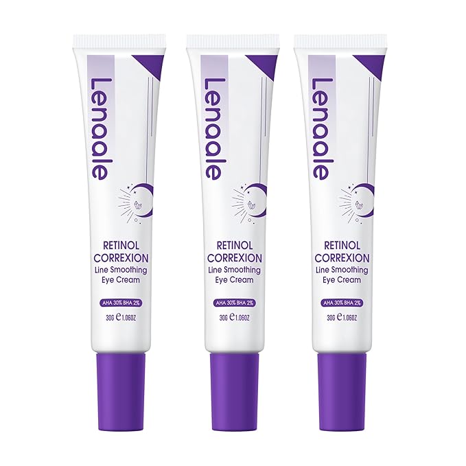 Eye Cream, Retinol Eye Cream for Dark Circles, Puffiness Anti Aging, With Hyaluronic Acid, Peptides, Caffeine Reduces Bags, Smooths Wrinkles & Fine Lines, Dark Circles Under Eye Treatment, 3Pack