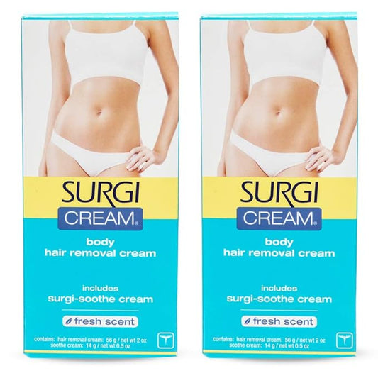 Surgiwax Body Hair Removal Cream Fresh Scent 2 oz, 2 Pack