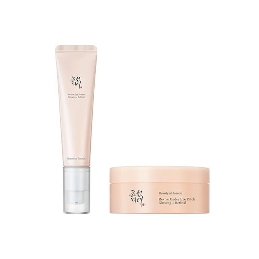 Beauty of Joseon Revive Eye Serum with Retinal Niacinamide (30ml, 1.01 fl.oz.) with Revive Ginseng Eye Patch (60 Sheets / 30 Pairs), Korean Skincare