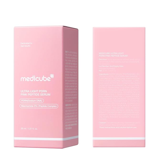 medicube PDRN Pink Peptide Serum with Salmon DNA | Ultra Light Hydrating Serum with Hyaluronic Acid | Fast-Absorbing Glow Care for Skin Clarity | Korean Skincare, 1.01 fl. Oz