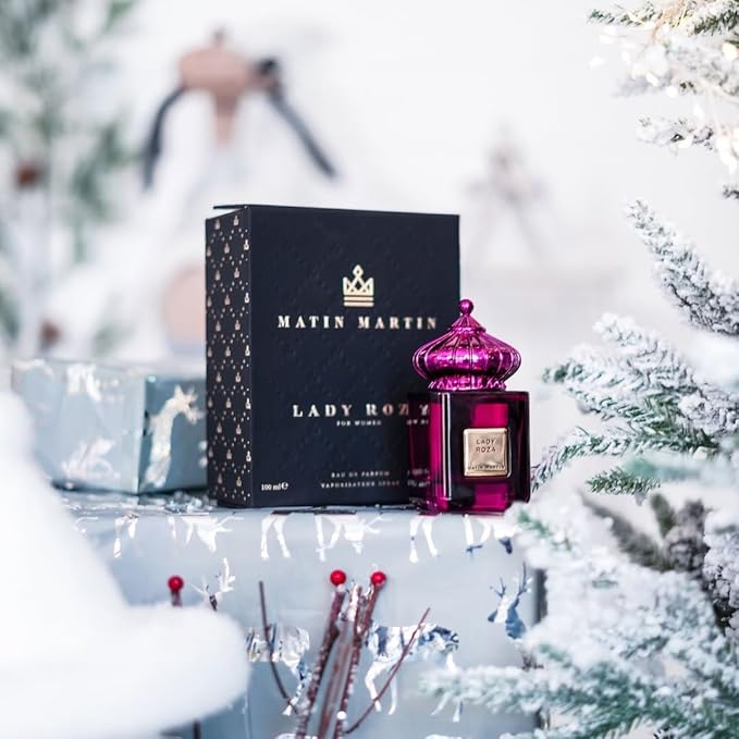 Matin Martin Lady Roza - Luxury Arabian Perfume for Women - Floral Fragrance with Notes of Bergamot, Rose, Vetiver, Cedar - Arabic Long Lasting Scent - Eau de Parfum - Travel Size - 3.4 oz EDP Spray