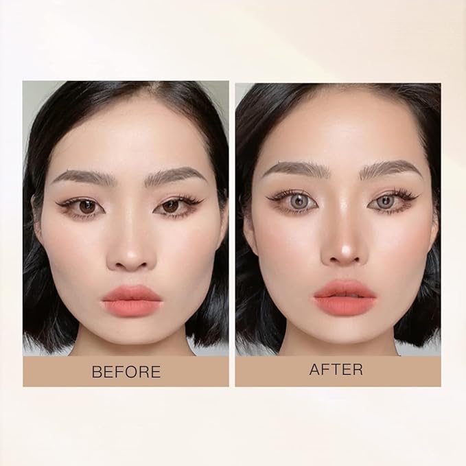 ELLESY Highlighter Makeup Palette Silky Texture Face Sculpting Highlighter Contouring Palette Lightweight Makeup Kit Grey Toned Natural Looking Contour Powder with brush-C01