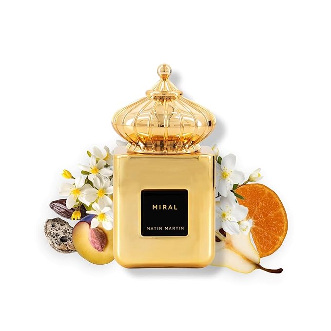 Matin Martin Miral - Luxury Arabian Perfume for Women - Oriental Fragrance with Notes of Pear, Orange, Mandarin, Jasmine, Tonka - Arabic Long Lasting Scent - Travel Size - 3.4 oz Eau de Parfum Spray