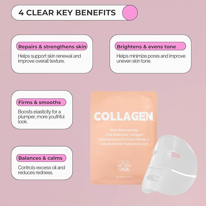 | Deep Collagen Hydrogel Face Mask With Niacinamide, Low Molecular Collagen, Galactomyces Ferment Filtrate, Low Molecular Hyaluronic Acid (28g x1ea)