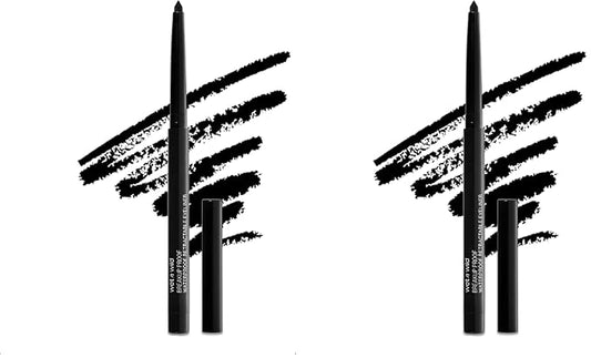 wet n wild Mega Last Breakup Proof Retractable Eyeliner - Ultra-Fine Brush, Waterproof,16-Hour Long-Lasting Wear - Cruelty-Free & Vegan - Black (Pack of 2)