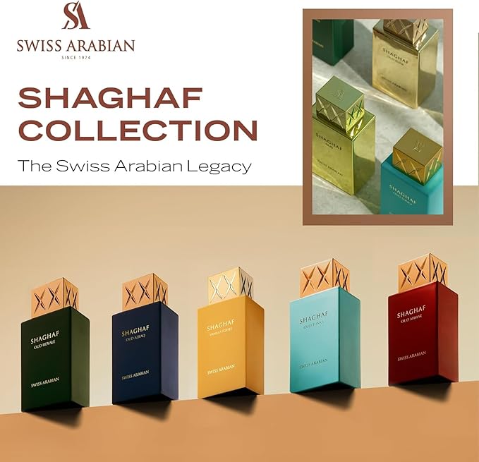 Swiss Arabian Shaghaf Oud Aswad | Oriental Woody Eau de Parfum 75ml – 2.5 Oz | Long-Lasting Unisex Arabic Oud Fragrance for Men & Women | Luxury Arabic Perfume for Fall & Winter