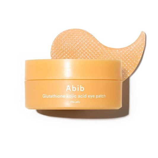 Abib Glutathione Kojic Acid Eye Patches for Radiance Dark Circles & Dark Spots, with Tone-up Jelly, 60 Count, Korean Skin Care