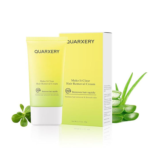 QUARXERY Body Hair Removal Cream For Women & Men, 5-10 Mins Painless Depilatory Cream For Sensitive Skin With Soothing Aloe Vera & Avocado Extract, Moisturizing & Smooth, for Underarms, Legs, Arms
