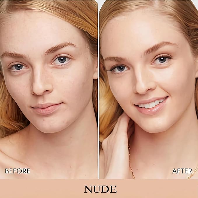 Air Cushion CC Cream Foundation Makeup, BB Cream Makeup, Color Correcting CC Cream, Tattoo cover up, Natural Full Coverage Foundation, Moisturizing Concealer Brighten,Even Skin Tone (2 PCS Nude)