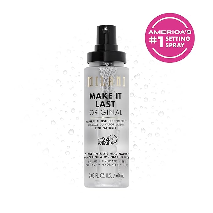 Milani Make It Last セッティングスプレー＋プライマー – オリジナル ナチュラルフィニッシュ、24時間持続 ロングラスティング メイクアップシーラー＆フィニッシングスプレー、クルエルティフリー ヴィーガンフェイスミスト、2.03液量オンス