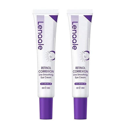 Eye Cream, Retinol Eye Cream for Dark Circles, Puffiness Anti Aging, With Hyaluronic Acid, Peptides, Caffeine Reduces Bags, Smooths Wrinkles & Fine Lines, Dark Circles Under Eye Treatment, 2Pack