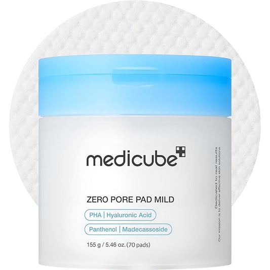 medicube Toner Pads Zero Pore Pad Mild 2.0 | Gentle Calming Toner Pad for Exfoliation, Minimizing Pores & Blackhead Removal with PHA | Ideal for All Skin Types | Korean Skin Care, 70 Pads (1 Pack)