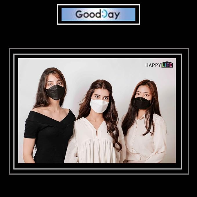 [Happy Life] Premium 3D Black KF94 Face Mask, Good Day, Individual Pack Made in Korea (6)