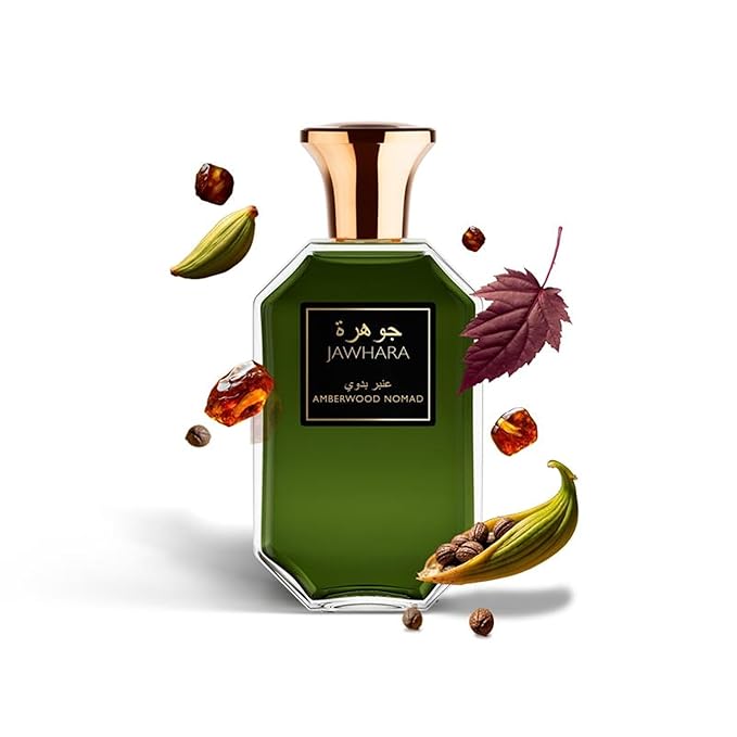 ジャワラ アンバーウッド ノマド | アンバー系フゼア オードパルファム 100ml | カルダモン、レザー、シダーウッド、リッチアンバーの香り | ロングラスティング | 日常使い | TSA準拠 | 男性向けスパイシーフレグランス