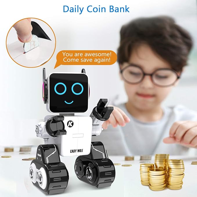 okk Robot Toy for Kids, Smart RC Robots for Kids with Touch and Sound Control Robotics Intelligent Programmable, Robot Toy with Walking Dancing Singing Talking Transfering Items for Boys Girls (White)