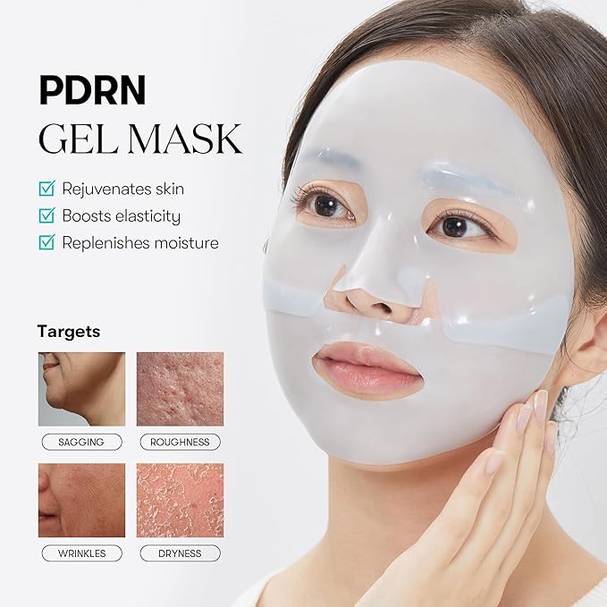 VT COSMETICS PDRN Hydrogel Mask (33gx4ea), Intensive Nourishing & Rejuvenating Overnight Mask, Skin Repair, Elasticity Boost, Hydrating & Plumping, Korean Skincare, Korean Gel Mask