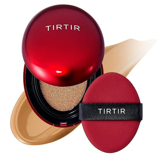 [*ミニサイズ*] TIRTIR マスクフィットレッドクッションファンデーション | フルカバー、軽いつけ心地、肌にフィット、サテングロウ仕上げ、韓国コスメ、ビューティー、タトゥーカバーアップ、調整可能なカバー力 (#31N フレンチベージュ, 4.5ml)